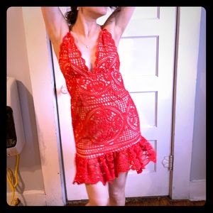 Red Lace Cocktail Dress